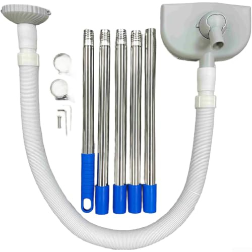 Robot nettoyeur de piscine automatique avec système de débit d'eau – Aspirateur mural pour enlever les débris – Gris bleu (gris, 5 sections)