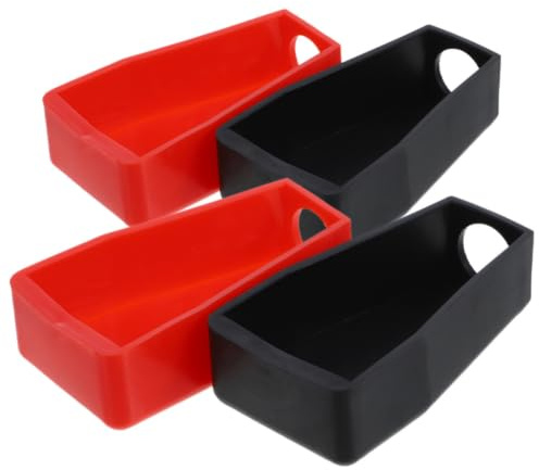 MAGICLULU 4 Pièces de Housses de Protection pour Bornes de Batterie en Pp Noir et Rouge, Résistantes à L'eau et Isolantes, pour Motos et Vélos Électriques