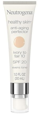 Neutrogena Healthy Skin Anti-Aging Perfector Tinted Facial Moisturizer and Retinol Treatment with Broad Spectrum SPF 20 Sunscreen with Titanium Dioxide, 10 Ivory to Fair, 1 fl. oz