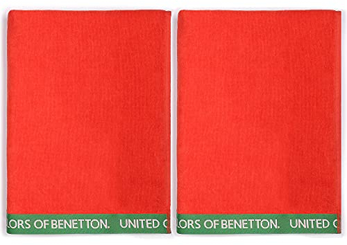 UNITED COLORS OF BENETTON. Set mit 2 Strandtüchern, 90 x 160 cm, 380 g/m², 100 Baumwolle, Rot