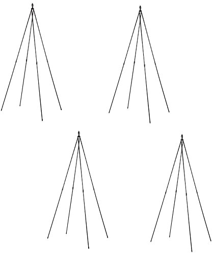 Garden Gear 1.8 Metre Tepee Trellis Obelisk, Metal Outdoor Climbing Plant Support, Weather Resistant (4)