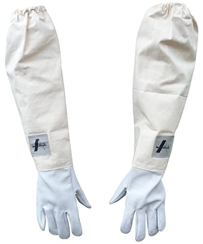 AGS Imkerhandschuhe Ziegenleder Bienenhaltung Handschuhe Bienenzucht Bienenhandschuhe Schutz (Größe S)