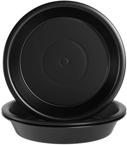 GAKUMXL Plant Saucer 15 20 27 30 cm 3 Pack plant tray Heavy Duty Sturdy Durable Thicker Plastic Plant Drip Trays for Indoor Outdoor Garden (30 cm, Black)