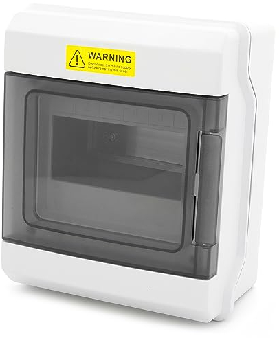 Verteilerkasten Aufputz, IP66 Waterproof Sicherungskasten, 6 Module 1-reihig, Kleinverteiler Verteiler mit Transparenter Tür, Aufputzverteiler, robust Schaltkasten für Garten, Fabrik, Außenbereichen.