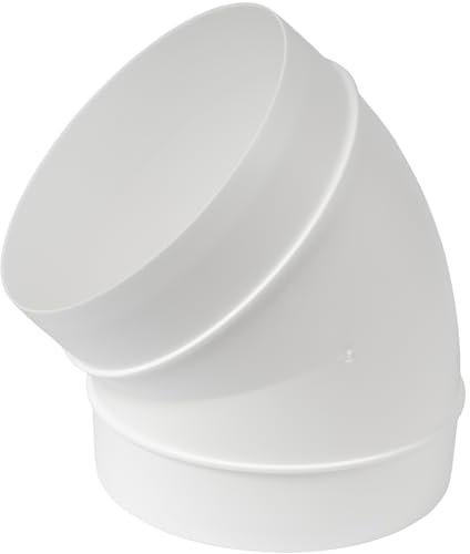 Codo de plástico de 45 grados, 125 mm, tubo de conducto o manguera, recto o flexible, conector de ventilación, tubo de junta redonda