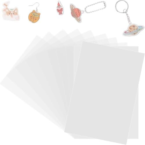 AVRUYPI 10 Stück Schrumpffolien, geeignet für Bastelarbeiten, Dekorationen, handbemalte Materialien mit farbigem Blei, lichtdurchlässige Schrumpffolien