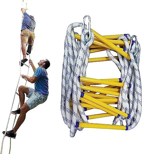 Soft Ladder Emergency Ladder Rope Fire Escape with Hook Rescue Climbing Rescue Rope Ladder Rapid Deployment Reusable Rope Ladder