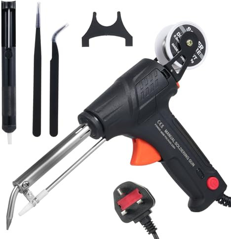 Weytoll Soldering Iron Kit 60W Corded Electric Welding Machine with Welding Wire One-Handed Operation Soldering Machine Set for Soldering Circuit Boards Electrical Maintenance Computers and DIY W