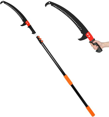 Sierra de podar telescópica de 5,5 m, con gancho de rama, barra telescópica, 1,86 – 5,5 m, para recortador, ramas, árboles, tijeras para silvicultura, patio, jardín, terrazas