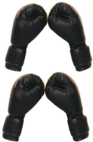 KOMBIUDA Guantoni da Boxe per 6Oz con Fodera Traspirante e Protezione Mani Set 2 Paia Guanti Sparring Mma per Ragazzi e Ragazze Principianti Guanti Allenamento Kickboxing e Karate