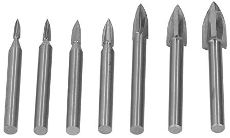 Juego de brocas para grabado de 7 piezas, herramienta de tallado rotativa de acero de alta velocidad con vástago de 6 mm, brocas para grabado en madera de 3 canales para trabajos