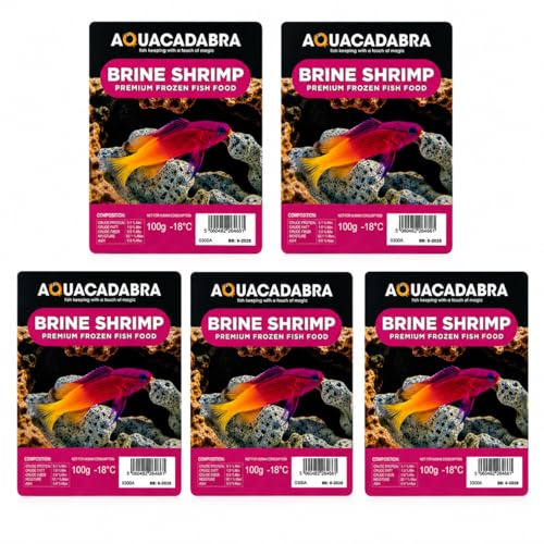 Aquacadabra Frozen Brine Shrimp Fish Food 5 x 100g Marine & Tropical