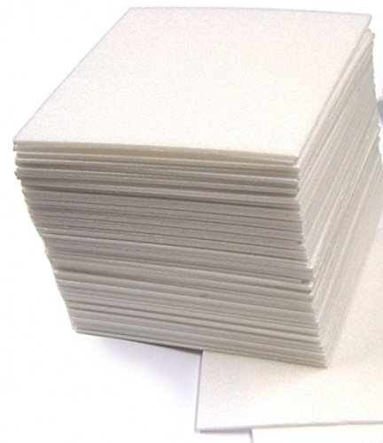 Lexicon Select Safe Print Lino Block Printing Tiles - Polystyrene Sheets for Printing - 16.5 x 16.5cm Pack of 50 with Hints & Tips Guide