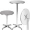 BAKAJI Tavolino In Alluminio Per Esterno Pieghevole 60 x 70/110cm Regolabile In Altezza Tavolo Bistrot Ripiano TOP in Acciaio Inox Rotondo Per Bar Casa Giardino Ristorante Silver