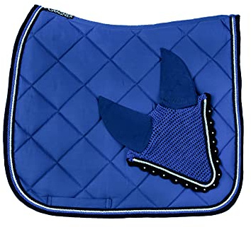 WAGNER Dressur - Set di sottosella con zanzariera e strass, colore: blu