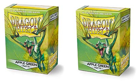 Dragon Shield Matte, Apple Green/Apple Green Card Foils Card Sleeves - for Trading Cards such as Pokemon Magic - Standard Size