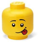 LEGO STORAGE HEAD (MINI) - SILLY - Polypropylene Storage Box with Lid for Kids' Toy Storage, Stackable Organizer, and Fun Storage Solution for LEGO Enthusiasts and Beyond