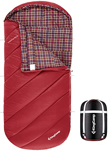 KingCamp Deckenschlafsack Freespace 250 Winter Schlafsack Breit Baumwolle -8°C Wine red