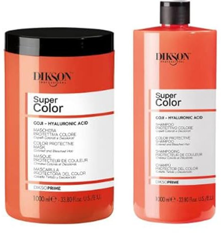 DIKSON Kit Super Color - Shampoo 1000ml, Maschera 1000ml - DiksoPrime: Shampoo e Balsamo per Capelli Colorati, Disintossicante e Idratante