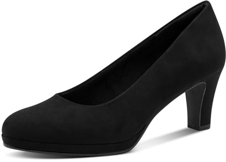 Marco Tozzi Zapatos de tacón de Embudo para Mujer Veganos, Negro, 40 EU