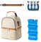 BABEYER Bolsa isotérmica para leche materna con acumulador de frío para 6 biberones de hasta 270 ml, bolsa de refrigeración con bolsa de hombro para madres lactantes, guardería, trabajo, viajes, crema