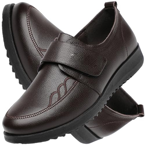 AEHO Scarpe Donna Ortopediche a Strappo per Piedi Gonfi, Chirurgia Pollice Valgo, Piedi Larghi e Grassi - Marrone, 38/240mm