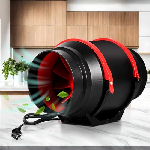 Daromigo Ventilador de Tubo de Salida de Humos 150mm - Canal en Línea Con Control Remoto, 220V, Silencioso, 540 m³/h, Ajustable para Baño