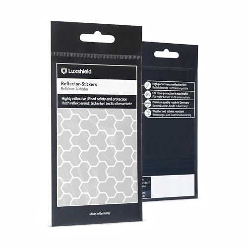 Luxshield Set d'autocollants réfléchissants - Cybershell - pour vélo Scooter Poussette - Stickers Rétro Réfléchissants pour Autocollants Haute Visibilité