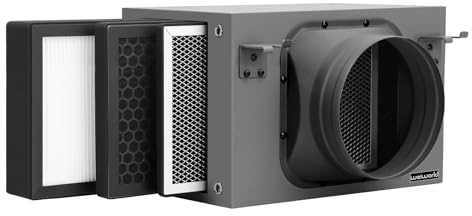 Weiworld 3-lagige Filter Box 150 mm, mit HEPA- und Aktivkohlefilter, passend für 150 mm Inline-Kanalventilatoren für Frischlufteinlass und Belüftungssysteme