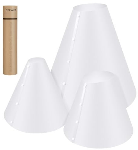 NEEWER Lichtkegel Set (14/15/20), Light Cone 3er Pack, verbesserter 0,5mm Dicker Fotobeleuchtungs Blitzdiffusor Reflektor, Alternative für Schmuck Produktfotografie Lichtbox, Keine Schatten, NK006