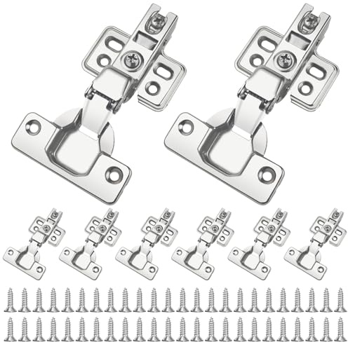 HHXUUAN Scharniere für Schranktüren 8 Stück, Innenanschlag Schrankscharniere Öffnungswinkel 110° Softclose Scharnier Topfscharnier 35mm für Küchenschrank Schranktür