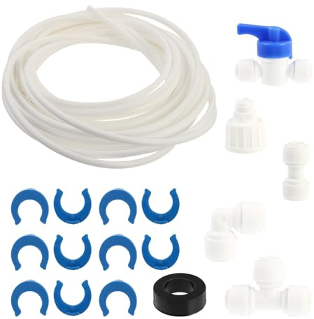 NOLITOY Kit de Mangueras y Conectores para Suministro de Agua con Cierre para Frigoríficos Máquinas de Hielo Filtros y Dispensadores Accesorios de Fontanería para Recambios y Tuberías de