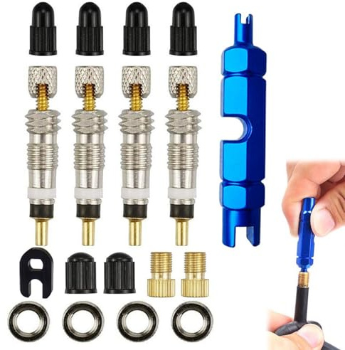 Kit Di Sostituzione Nucleo Valvola Presta,18 Pezzi Set Di Valvole Presta, Kit Riparazione Nucleo Valvola, Valve Core Remover Repair Tool, Per Pneumatici Da Bicicletta