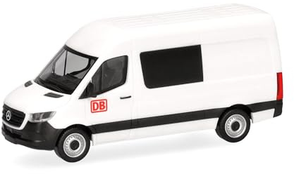 Herpa camion in miniatura Mercedes-Benz Sprinter 18 minibus tetto alto “DB”, miniatura in scala 1:87, pezzo da collezione, Made in Germany, plastica