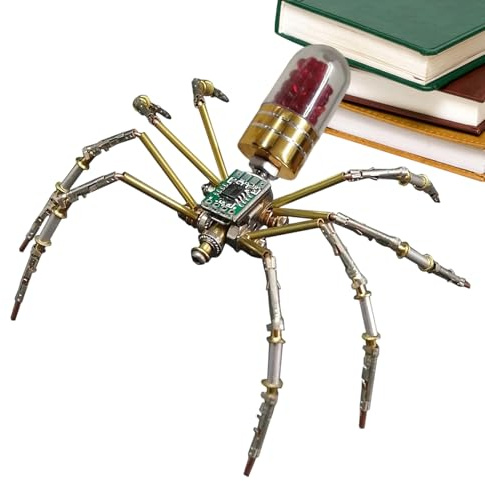 Tuxuseo Modelo de araña de metal | Kit mecánico de metal 3D divertido juego de habilidad hecho a mano, juego de construcción de araña robot | para actividades escolares, trabajo en grupo, tiempo