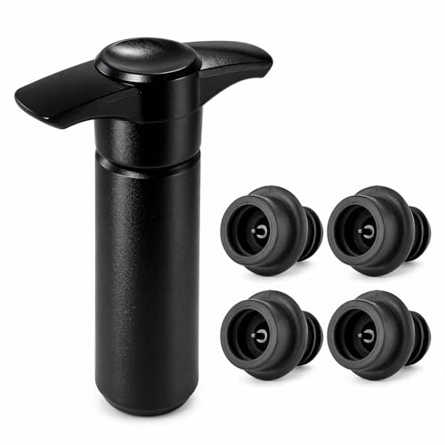Pompa Per Vuoto Vino Con 4 Tappi Riutilizzabili Tappo Vino Vuoto Aria Conservazione Lunga Durata Tappo Bottiglia Vino Ermetico Accessori Per Bottiglia Aperta Rosso Bianco