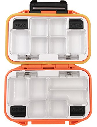 Waterproof Fishing Lure Boxe Spoon Hooks Baits Storage Tackle Box Containers for Casting Fishing Fly Fishing,Large/Medium/Small Lure Case Available (Orange-Small)