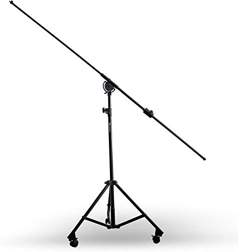AxcessAbles Heavy Duty Microphone Boom Stand with Weighted Tripod Base | 80-inch Height Overhead Mic Stand | 96 Inch Boom Arm Stand | Shotgun Video Mic Stand | All Metal, No Plastic Parts