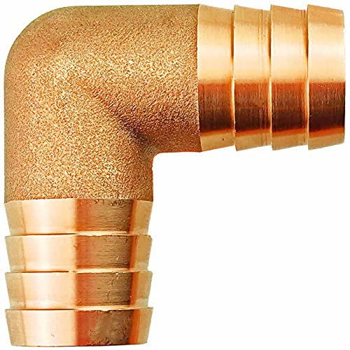 L Stück Schlauch Verbinder aus Messing Schlauchtülle Außendurchmesser 19 mm 3/4 Zoll + 2 Edelstahl Schellen Winkel Bogen Verbindung Verlängerung Reparatur Röhrchen