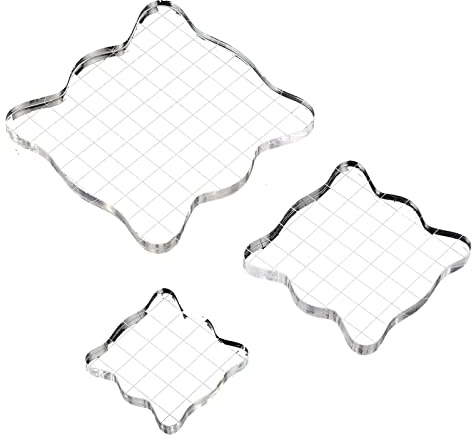 3 Piezas Bloque de Estampado de Acrílico, Herramientas de Estampado Transparente Acrílico, Bloques de Sellos Acrílico, para Hacer Álbumes de Recortes, Adornos para Manualidades
