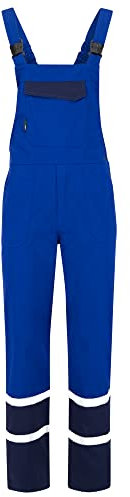 BWOLF Char Latzhose Herren Arbeitshose Schutz-Latzhose Herren mit Reflektierenden Elementen - Blau/Grau (Blau, S)