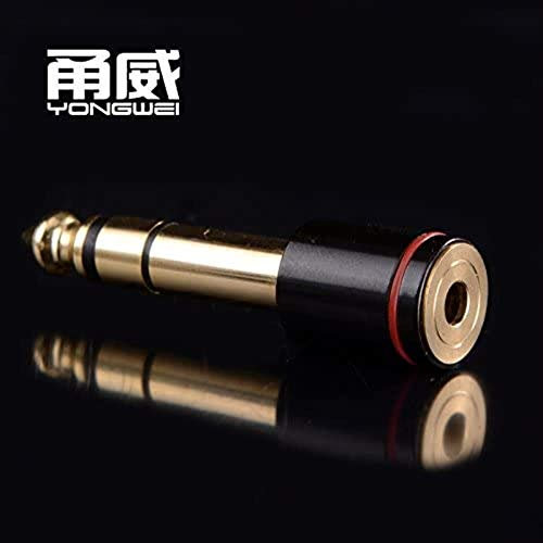 6.35 To 3.5 Female Monitor Plug Headphone Electronic Drum Amplifier Speaker Conversion Connector（5pcs) Premium sound quality (Color : Black)