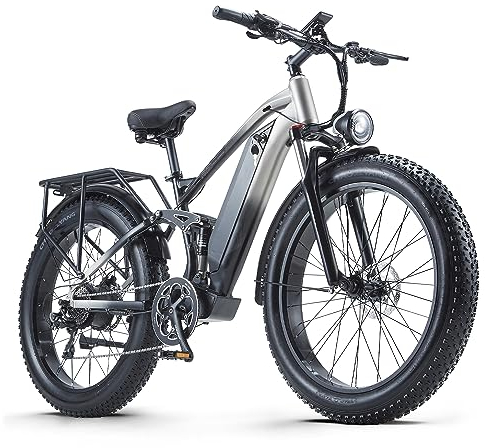 Ficyacto E Bike Herren 27.5 Zoll E-Mountianbike 48V17,5AH Akku Vollefederung Elektrofahrräder 25km/h Trekkingrad E-Cityrad