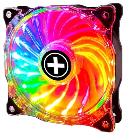 Xilence XPF120G.ARGB.PWM 120mm leiser Gehäuselüfter mit starker ARGB LED und PWM, 4PIN, einfacher Einbau, 440mm Kabellänge, Hydro Bearing, transparent/schwarz