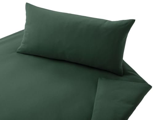 Cotonea Bio Jersey-Bettw??sche Garnitur Uni Farbe Smaragd-I194 Gr??? e 135x200 + 40x80 cm