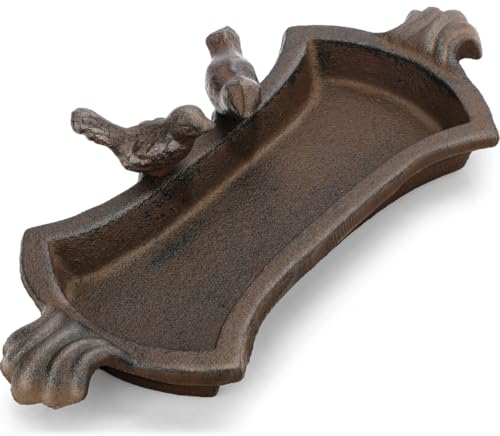 wildlife home Vogeltränke stehend mit Vogelpärchen I Vogelfutterspender aus Gusseisen, Frostsicher für Garten & Balkon I Vogelbad I Vogelfutterschale Wasserschale für Vögel, Wildvögel