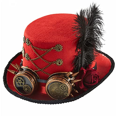 Sombrero Steampunk Steampunk Sombrero de viajero del tiempo para fiesta de Halloween Steampunk Top Sombreros para hombres con gafas Steampunk Accesorios Steampunk Sombrero de viajero en el tiempo