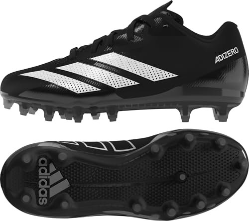Adidas Adizero Electric.2 - Zapatillas de fútbol americano para niños, Negro Blanco Negro, 3.5 Little Kid