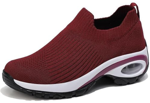 WOWEI Zapatillas Slip-On Mujer Comodos Ligeras Deportivas Zapatos Ortopédicos de Plataforma Mujer de Zapatillas Running Caminar para Correr Trabajar Andar Pasear (Walk-10, 37EU)