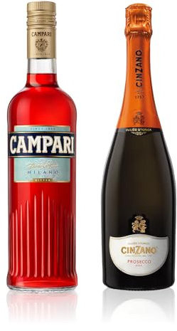 Campari Spritz - Campari 70 cl + Cinzano Prosecco D.O.C. 75 cl, Aperitivo Alcolico, Set per Campari Spritz